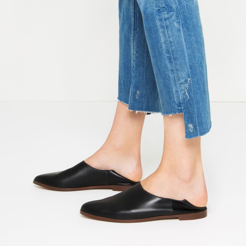 ISO ZARA Black Leather Trafaluc 7271/101/040 Flats